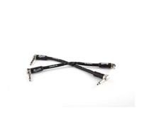 Proel BRV130LU015BW Coppia Cavo Jack x Jack Mono 6.3 ad angolo 15cm, Nero/Bianco