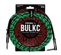 Proel BULK120CLU3GN Cavo jack Mono 6.3 a jack Mono 6.3 mm angolo 3mt Verde/Nero