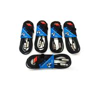 Proel BULK250LU1 - Set da 5 Cavi audio bilanciati professionali con connessioni Cannon XLR 3P Maschio a Cannon XLR 3P Femmina da 1mt, Nero (BULK250LU1-1mt - 5 Unità)