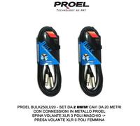PROEL BULK250LU20 coppia cavi professionali XLR/XLR maschio-femmina da 20 metri