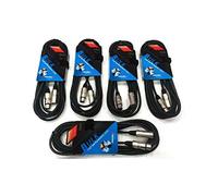 PROEL BULK250LU3 - Cavo audio professionale per Microfono Casse connessioni Cannon XLR M/F set di 5 cavi da 3 mt., Nero