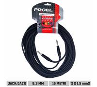PROEL Cavo di Potenza 15 metri per Diffusori Acustici Passivi Jack/Jack 6.3mm