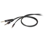 Proel DHG545LU18 Cavo professionale con connettori stampati Die Hard Gold jack 3,5 mm stereo a 2 jack Ø 6,3 mm mono. Lunghezza 1,8 metri