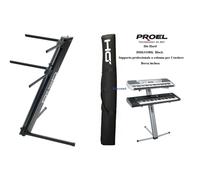 Proel Stand per tastiere DHKS10BK – Supporto professionale colonna doppio per 2 tastiere con borsa