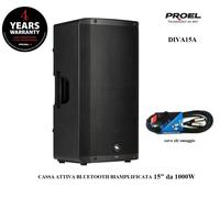 Proel DIVA15A Diffusore bi-amplificato 15" 1000w picco con Bluetooth Stereo Link