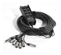Proel EBN8 Sistema di distribuzione Audio a 8 canali Lunghezza cavo 15 mt, Nero