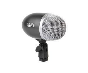 PROEL EIKON DM12 - Microfono dinamico professionale per percussioni + supporto microfono, Capsula Silver, Nero