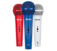 PROEL Eikon DM800 COLORKIT - Tre Microfoni cablati (non wireless) con capsula dinamica per canto e karaoke, colore: Bianco, Rosso, Blu.