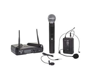 PROEL EIKON WM300KIT - Sistema microfonico UHF Wireless con mic ad Archetto o Pulce + Mic palmare, Nero (Attenzione: i microfoni non funzionano contemporaneamente nello stesso ambiente)