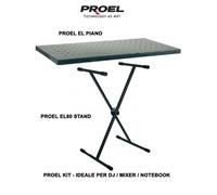 Proel Kit EL80 Stand regolabile per Dj, Mixer e Notebook + EL Piano Mensola