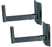 PROEL KP560 - Coppia di Supporti in robusto acciaio tubolare a parete per casse audio, monitor audio, diffusori Nero Opaco