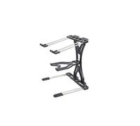 Proel LTS004PRO - Supporto professionale pieghevole per laptop realizzato in alluminio pressofuso ad altezza fissa (300 mm), Nero/Cromato