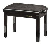 Proel Panca regolabile PB90VBBBK per piano/organo, seduta velluto nero, telaio nero lucido