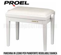 Proel PB90VBWWH Panca professionale regolabile in legno per piano, Bianco Lucido