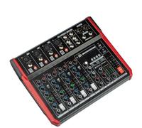 PROEL Proel PLAYMIX8 - Mixer audio a 8 ingressi con modulo bluetooth, lettore MP3 e Registrazione stereo su USB, Nero rifiniture in Rosso