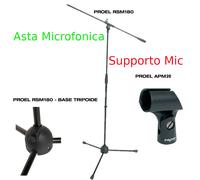 PROEL RSM180 ASTA PER MICROFONO GIRAFFA + REGGIMICROFONO ASTA MICROFONICA APM20