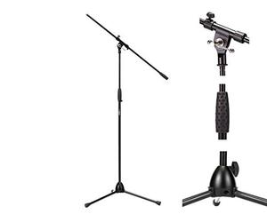 Proel RSM195BK - Asta Professionale con giraffa per Microfono con base tripoide e snodo a giraffa regolabile, Nero Opaco (RSM195BK)