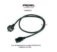 Proel SM300LU5 Cavo di Alimentazione da 5mt con presa EC standard 3 spina SCHUKO