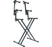 Proel Supporto per tastiera SPL253 – professionale a tre livelli, doppio telaio, Grigio Antracite