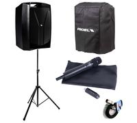 Proel V12WAVE Diffusore trolley 600w +U24H Microfono wireless+Cover+Stativo+Cavo