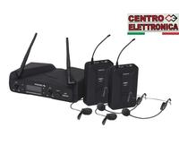 PROEL WM202DH Dual Radio Microfono Wireless UHF Professionale ad Archetto Doppio