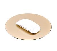 ProElife Premium 22-cm Round Aluminum Mouse Mat for Office Home laptop computer wireless wired mouse (Gold Colour)