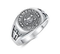 PROESS Memento Mori - Anello con teschio in argento Sterling 925, con albero della vita, anello Memento Mori, idea regalo per uomini e donne, per anniversari (misura 9/10/11), 11, Argento sterling