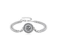 PROESS Memento Mori - Bracciale con teschio, in argento Sterling 925, con teschio, Memento Mori, idea regalo per uomo e donna, Argento sterling