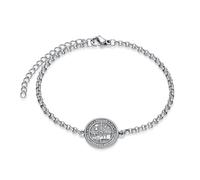 PROESS Memento Mori, braccialetto in argento Sterling 925 con teschio, cavigliera Carpe Diem, gioiello con teschio stoico, regalo per uomini e donne, unisex, Argento sterling