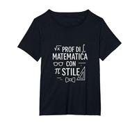 Prof di Matematica con Stile - Maglietta Insegnante Maglietta, Donna Plus-Size, Nero, 5X