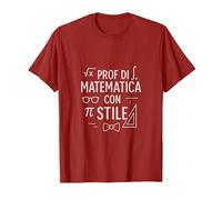 Prof di Matematica con Stile - Maglietta Insegnante Maglietta, Uomo, Mirtillo Rosso, 3XL
