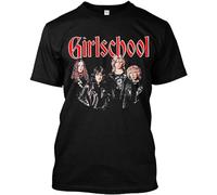 Prof·Slow 9319-Girlschool T-Shirt Black Unisex O-Neck 100% Cotton Short-Sleeve T-Shirts Black S
