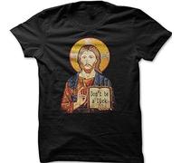 Prof·Slow Jesus Says Don't Be A Dick Funny Unisex O-Neck 100% Cotton Short-Sleeve T-Shirts Black XXXL