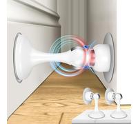 Profasion Fermaporta magnetici, confezione da 2, in acciaio inox, per montaggio a parete e pavimento, per tenere la porta aperta, senza foratura, con nastri adesivi 3D, bianco