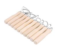 Professional 10-Piece Wax Carving Tools Set with Wooden Handles for Clay Sculpting, Ceramic Modeling, and DIY Craft - Ideal Sculptors Beginners