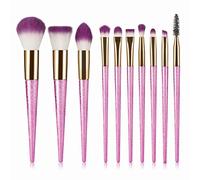 Professional 10pcs 3D Makeup Brushes Set Fan Powder Foundation Brush Eyeshaow Kit