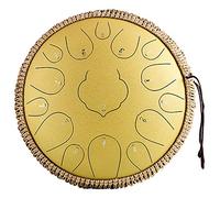 Professional 12 Pollici 15 Notes Thumue Thumue Drum, D Strumento Di Percussione Compatto K Key Con Decorazione Della Corda, Borsa Da Viaggio, Libro Di Musica, Mazzetti, Picks (Color : Gold)