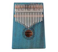 Professional 17 Keys thumb Piano Kalimba, Natural Mahogany Solid Wood Mbira Finger Piano Musical Strument Regali per bambini Principianti per adulti (Color : Blue)
