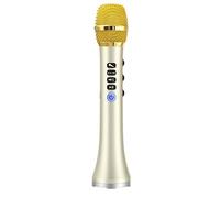 Professional 20W Portable Wireless Bluetooth Karaoke Microphone Speaker With Big Power For Sing/Meeting - Gold
