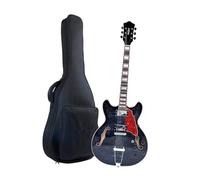 Professional Adult Electric Guitar Chitarra Elettrica Jazz Con Ponte E Borsa Trapezoidali Con Cordiera Semi Cava(Black)