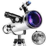 Professional Astronomical Telescope Children Adults, 76Mm Aperture 700Mm Reflective Telescope, High Magnification Stargazing Portable Travel Telescope with Carry Bag, Tripod,Blue WOWCSXWC