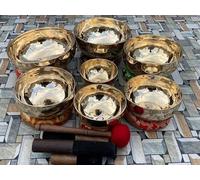 Professional chakra healing singing bowl set-Chakra Frequency Tuned Singing Bowl set of 7-Tibetan bowl seven notes and chakra set