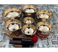 Professional chakra healing singing bowl set-Chakra Frequency Tuned Singing Bowl set of 7-Tibetan bowl seven notes and chakra set