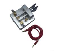 Professional CW per morse Keyer Dual Paddle per radio amatoriali con corpo in lega di alluminio CNC e jack da 3,5 mm (argento)