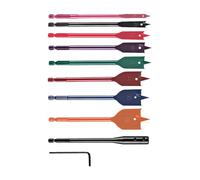 Professional Drill Set, Efficient Wood Saw, Bits with Precision Feature | Flat Metal Cutter 10-Piece Pack, Versatile Build with Hardened Style, DIY Equipment for Construction Woodworking