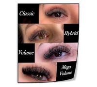 Professional Eyelash Extension Types Reference for Salon Decor and Aesthetic Beauty Wall Art(Unframed,08x12inch(20x30cm))