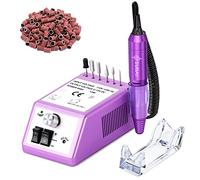 Professional Finger Toe Nail Care Electric Nail Drill Machine Manicure Pedicure Kit Electric Nail Art File Drill with 1 Pack of Sanding Bands (Purple)