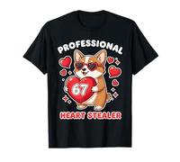 Professional Heart Stealer Valentines 67 Meme 6 7 Corgi Maglietta