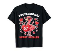 Professional Heart Stealer Valentines 67 Meme 6 7 Flamingo Maglietta
