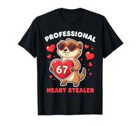 Professional Heart Stealer Valentines 67 Meme 6 7 Lontra Maglietta